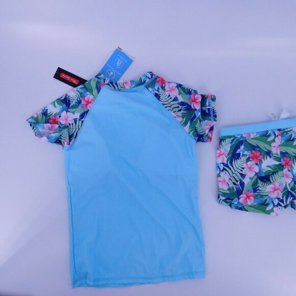 Phibee Swimsuit Girls Size 8 & 12 Blue Beachwear Drawstring 2 Piece Boy Shorts - Picture 6 of 7